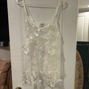Red Bean White Lace Camisole
